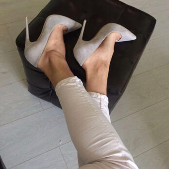 decollette camoscio grigio