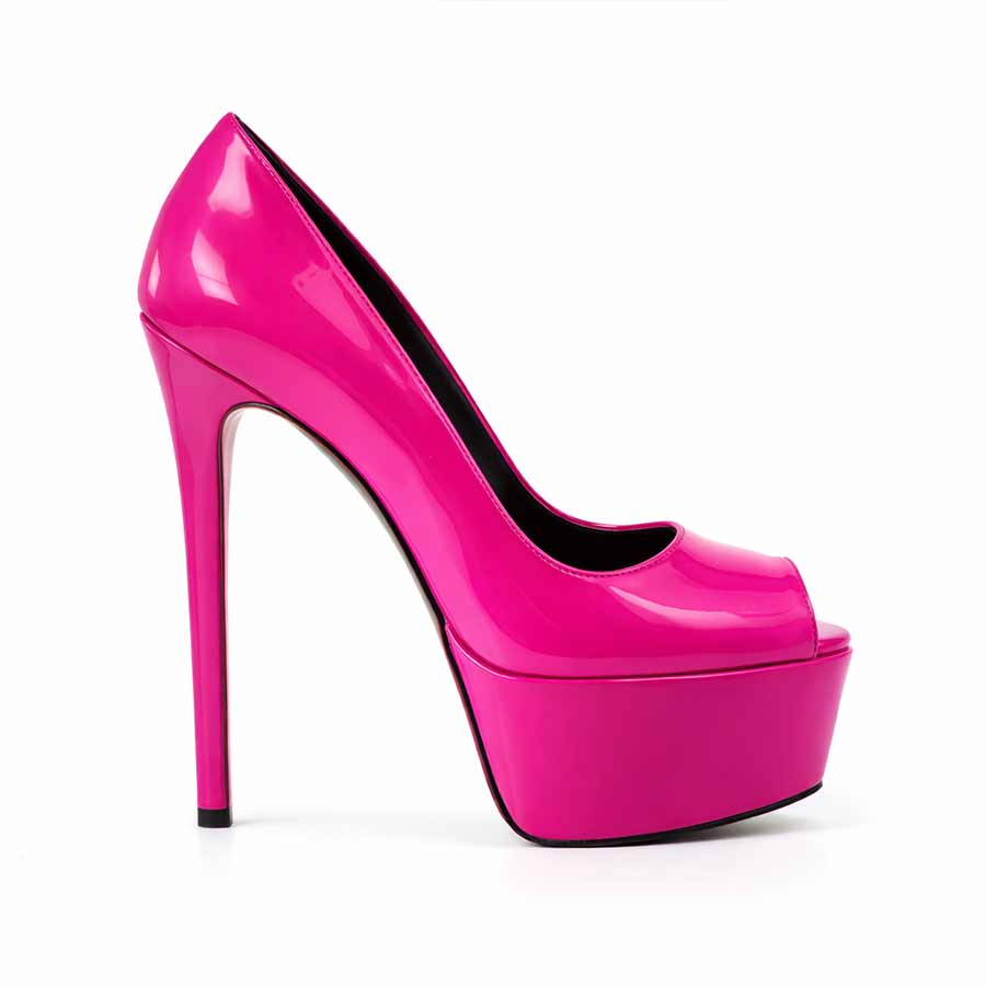 decolte vernice fucsia