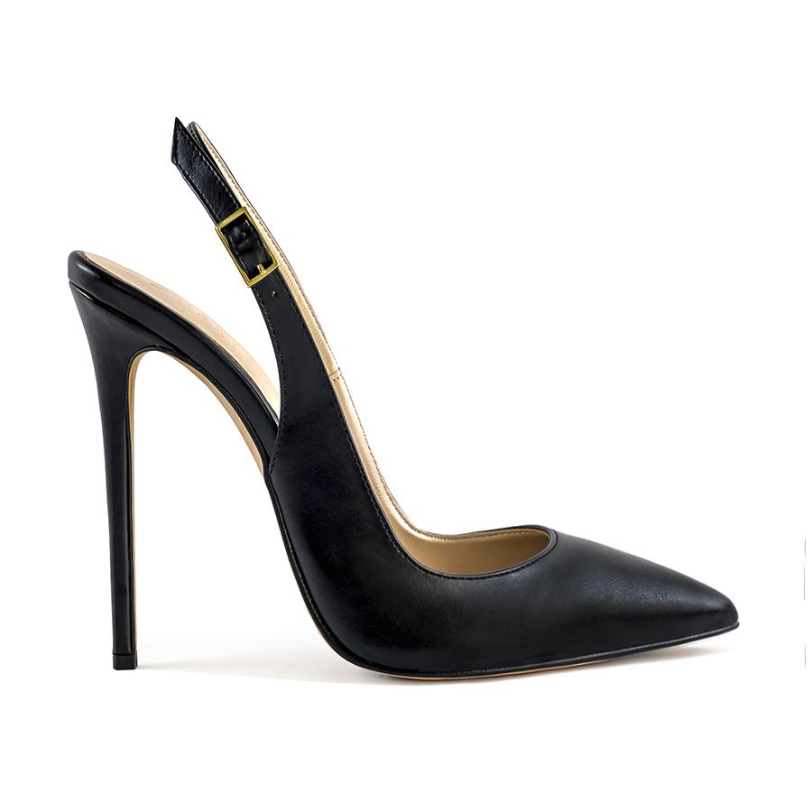 Décolleté slingback pelle nera