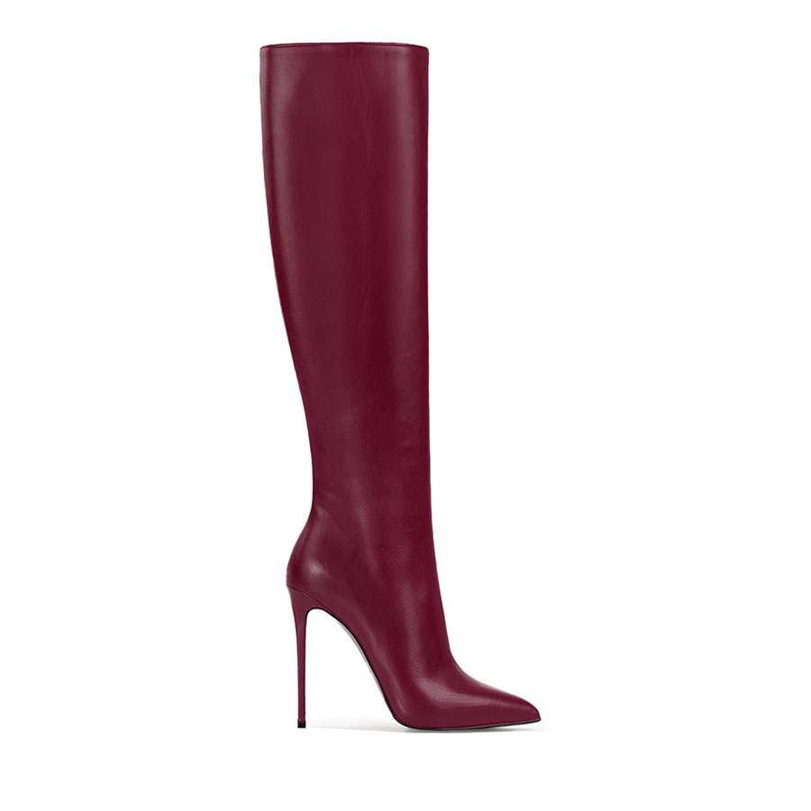 Stivale pelle bordeaux