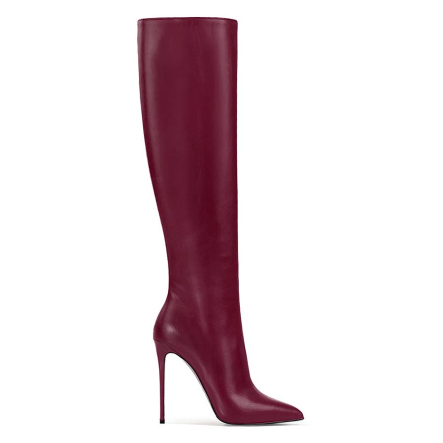 Stivale pelle bordeaux