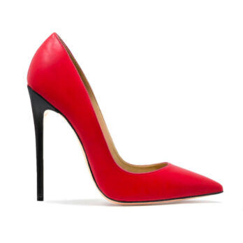 Décolleté pelle rossa/ nero
