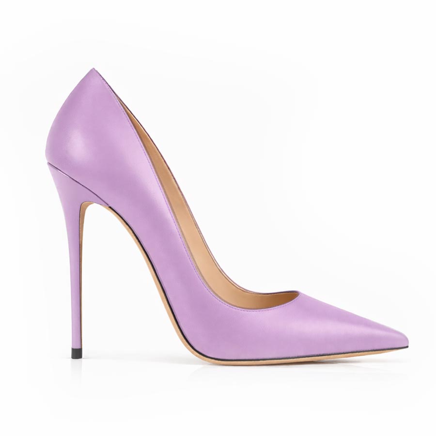 decollette pelle lilla