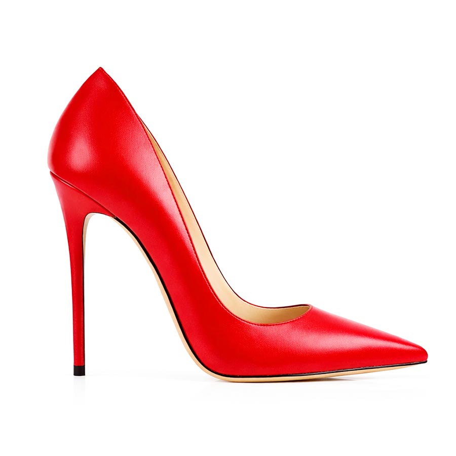 decollette pelle rossa