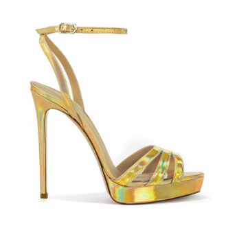 sandalo vernice iridescente oro