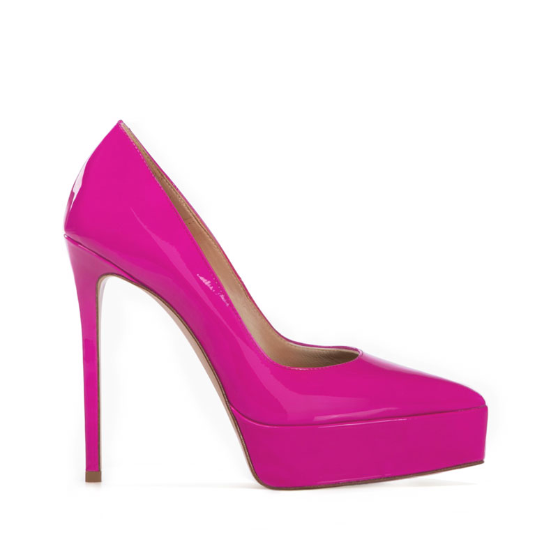 decollette vernice fuxia