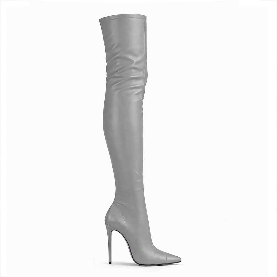 Stivale elasticizzato pelle grigia – COD. 44253