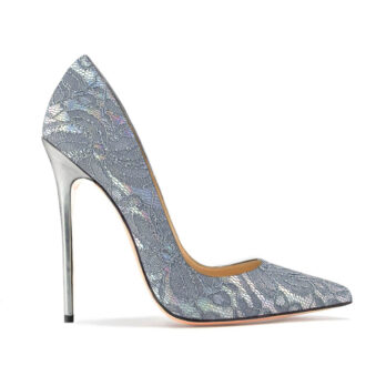 Decollete pizzo argento
