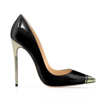 decollette vernice nera platino