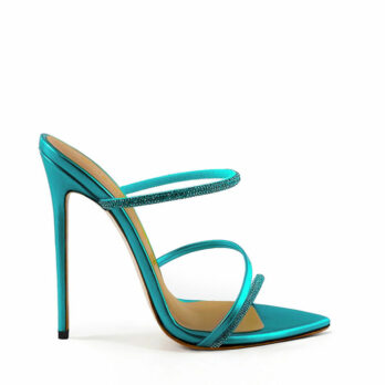 sandalo mules pelle laminata tiffany