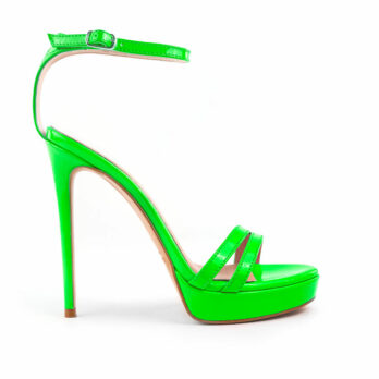 sandalo vernice verde fluo tacco spillo sharlene