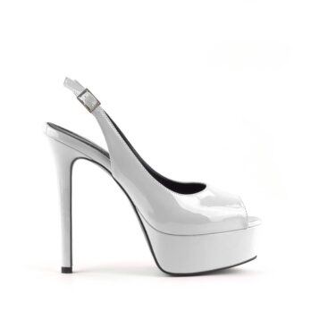 Decollete slingback vernice bianca