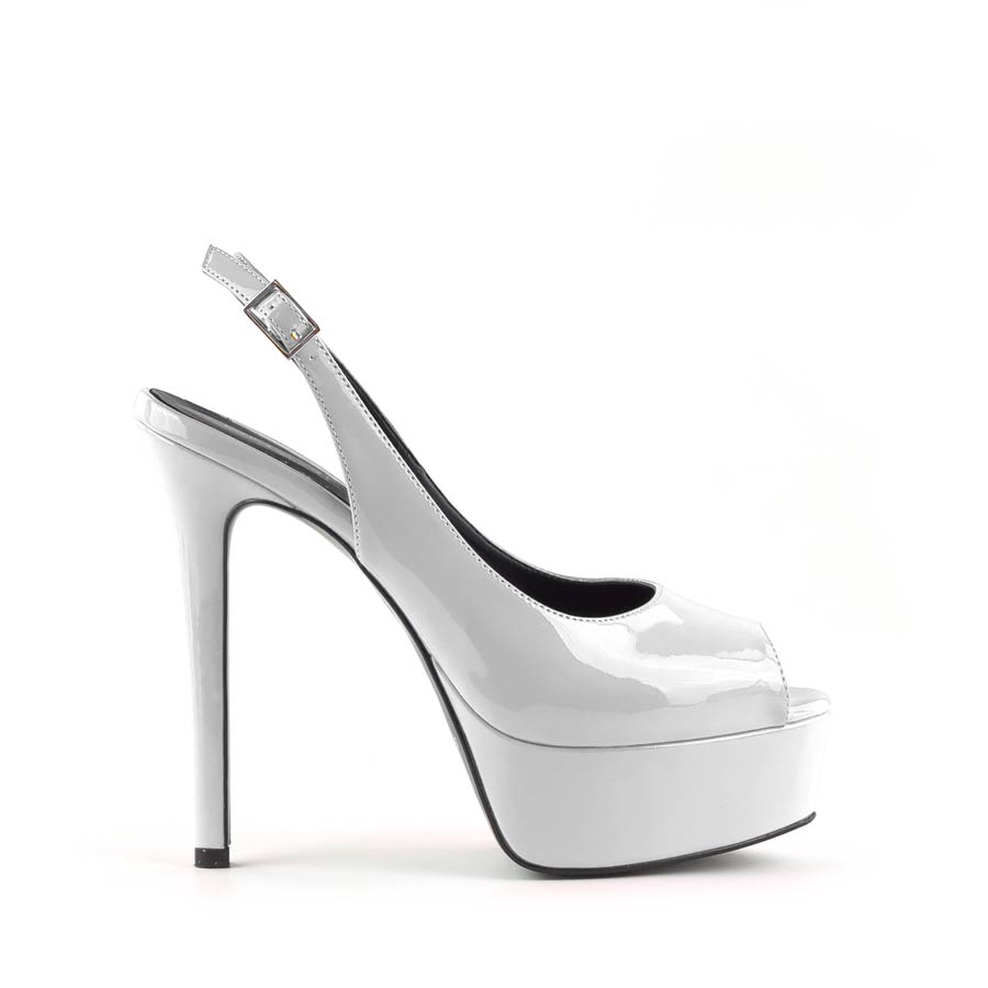 Decollete slingback vernice bianca