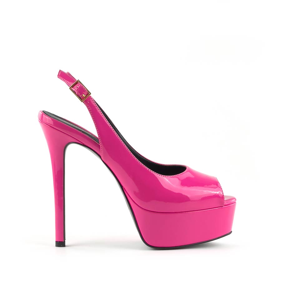 Decollete slingback vernice fuxia