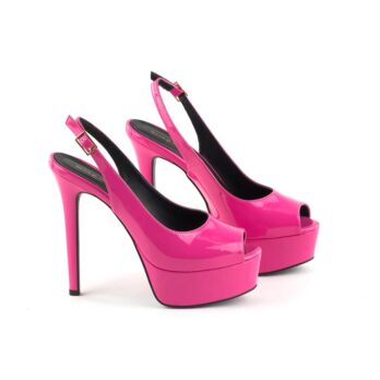 Decollete slingback vernice fuxia