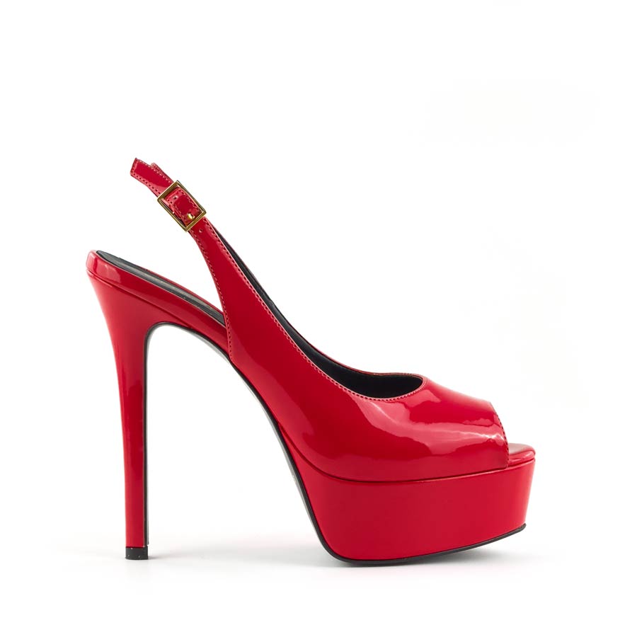 Decollete slingback vernice rossa