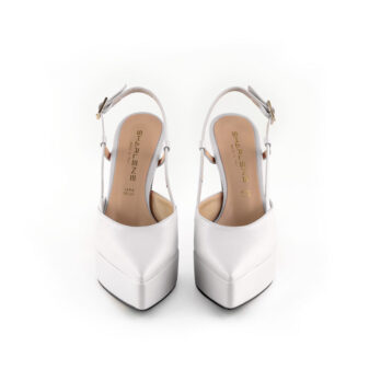 Decollete slingback pelle bianca