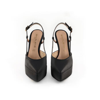 Decollete slingback pelle nera