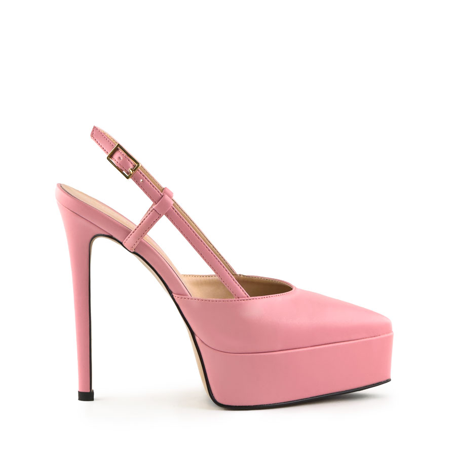 Decollete slingback pelle rosa