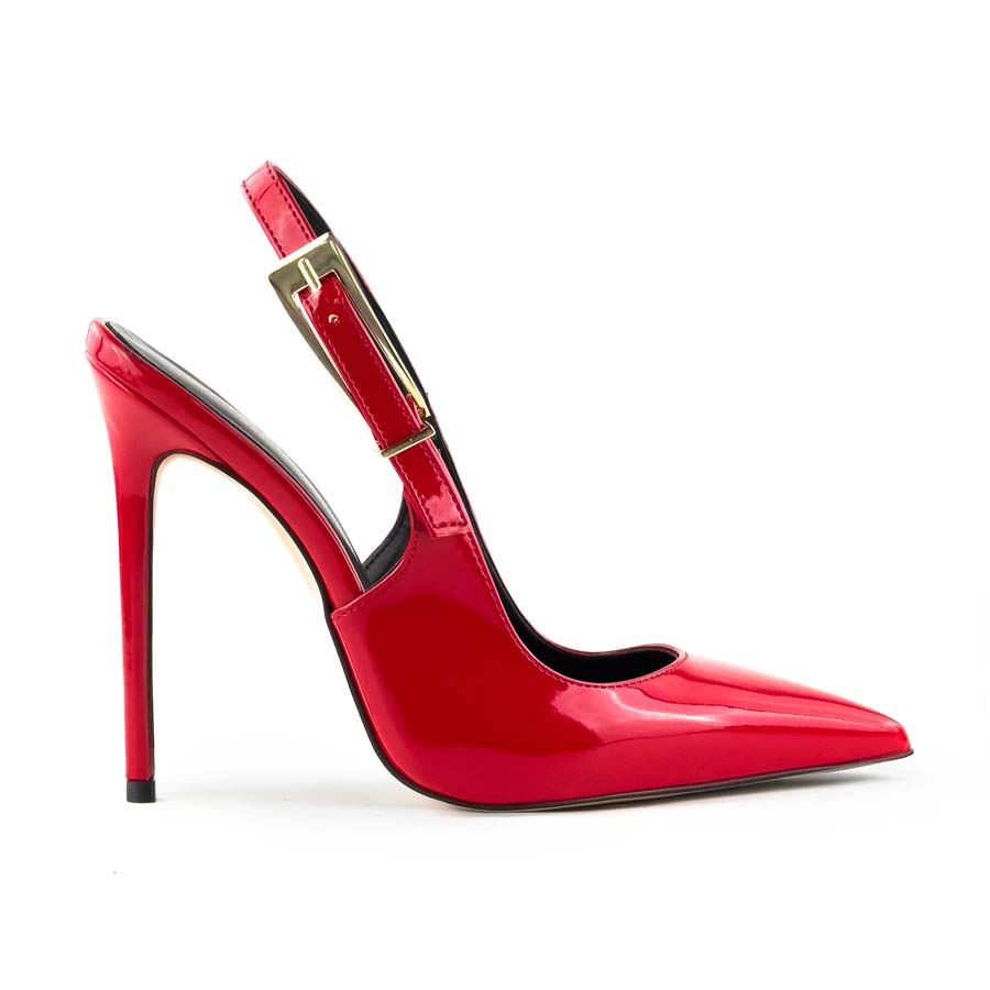 decollette slingback vernice rossa
