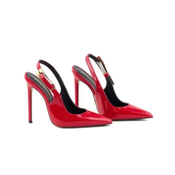 decollette slingback vernice rossa