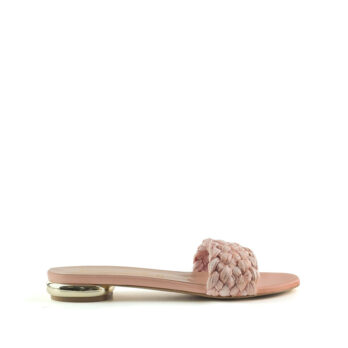 Mules pelle rosa/ paglia intrecciata – COD. 155582