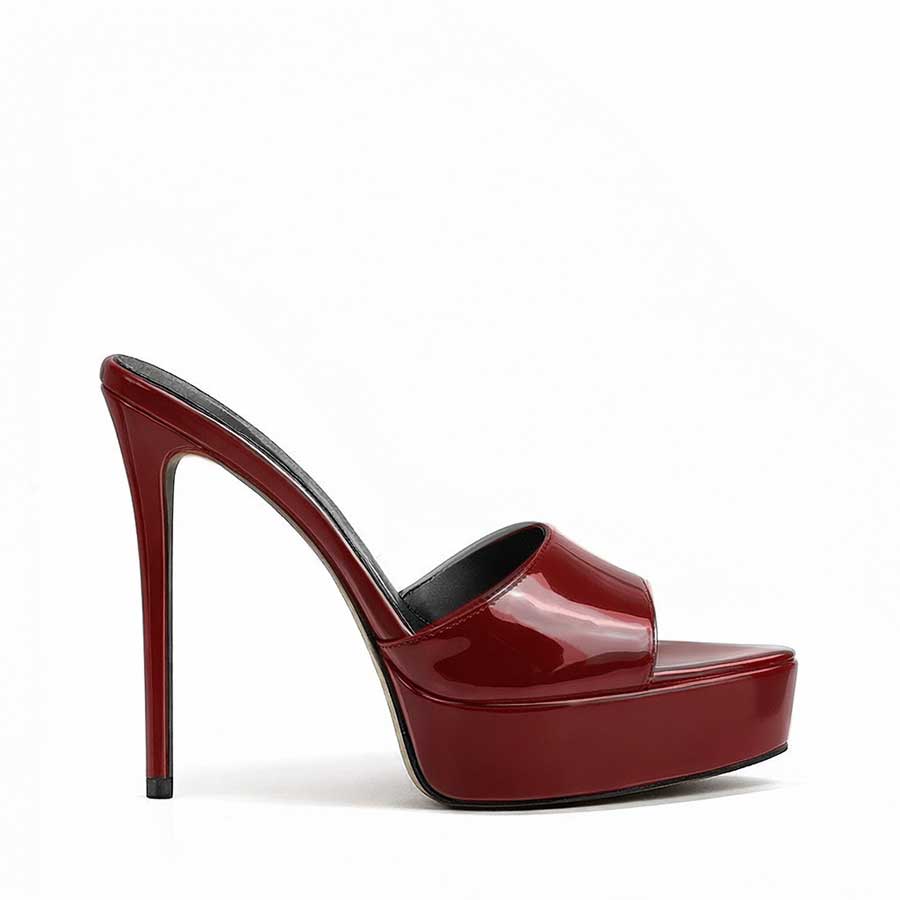 mules bordeau vernice