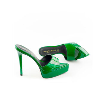 mules vernice verde