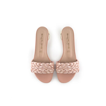 Mules pelle rosa/ paglia intrecciata – COD. 155582