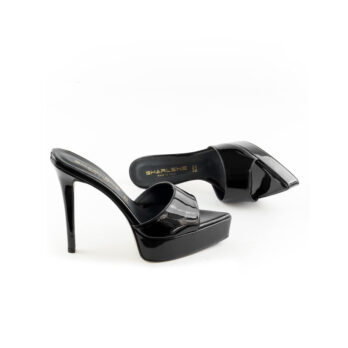 mules vernice nera
