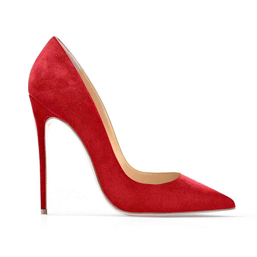 Decollete camoscio rosso