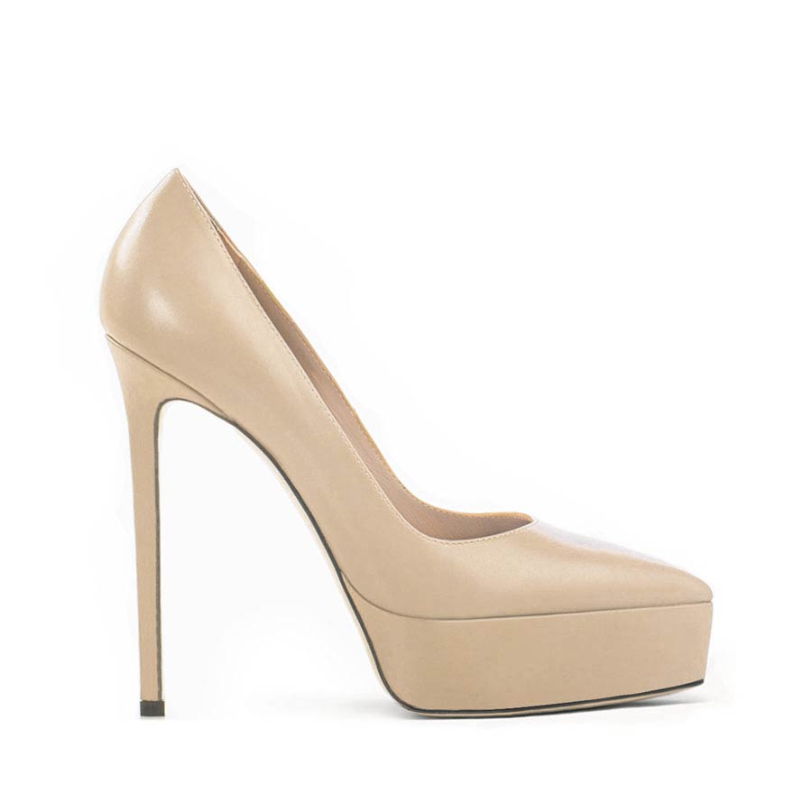 decollette pelle beige