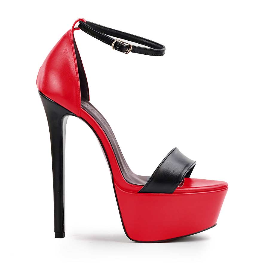 sandalo rosso nero