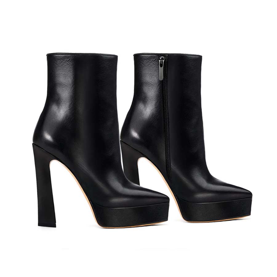 Tronchetto pelle nera