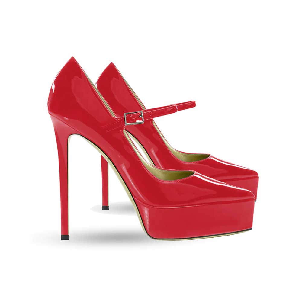 decollete vernice rossa