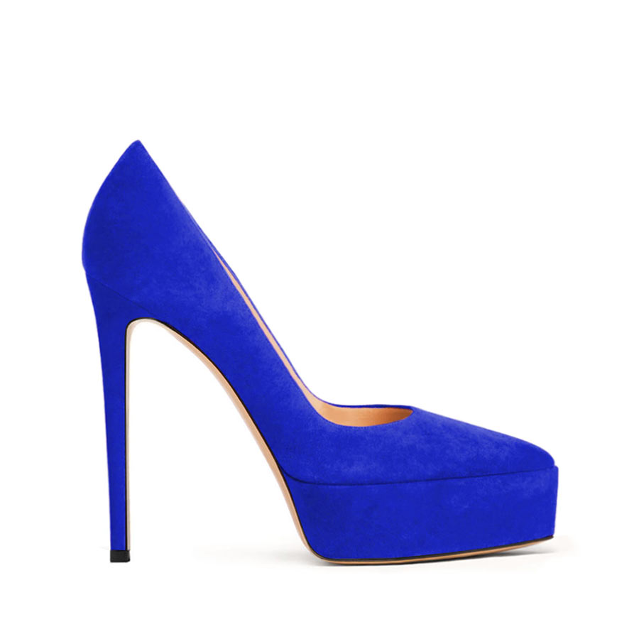 decollette camoscio bluette