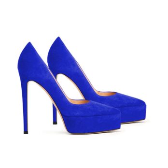 decollette camoscio bluette