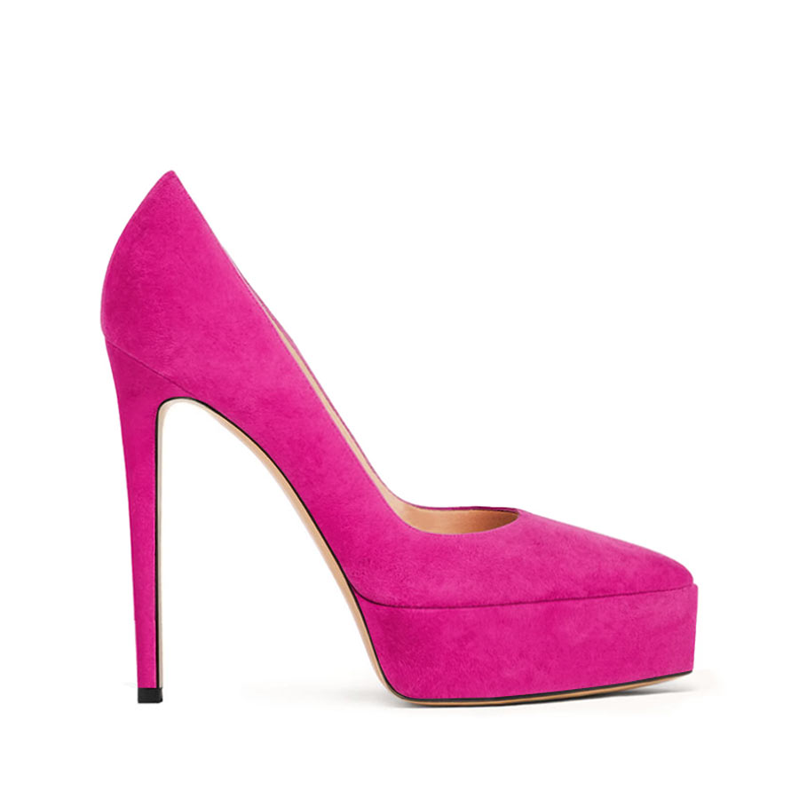 decollette camoscio fucsia