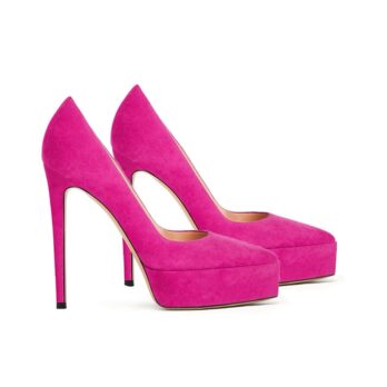 decollette camoscio fucsia