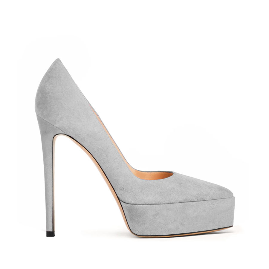 decollette camoscio grigio