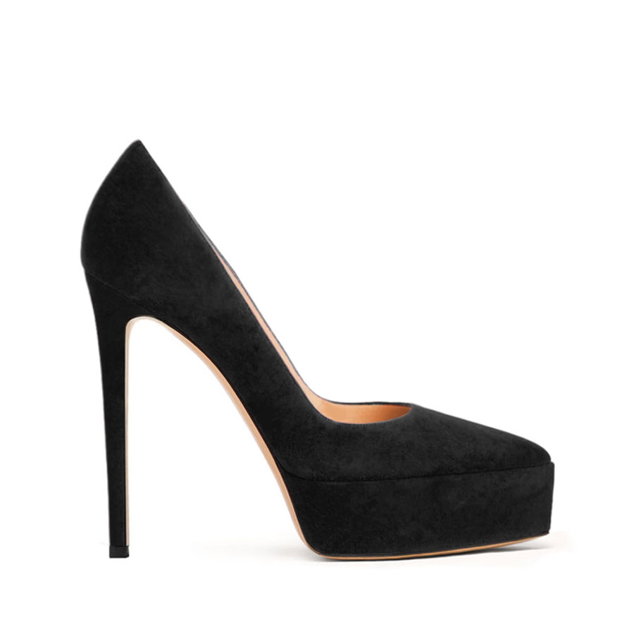decollette camoscio nero