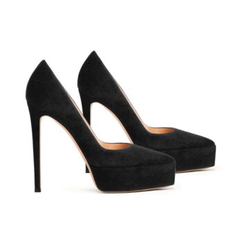 decollette camoscio nero