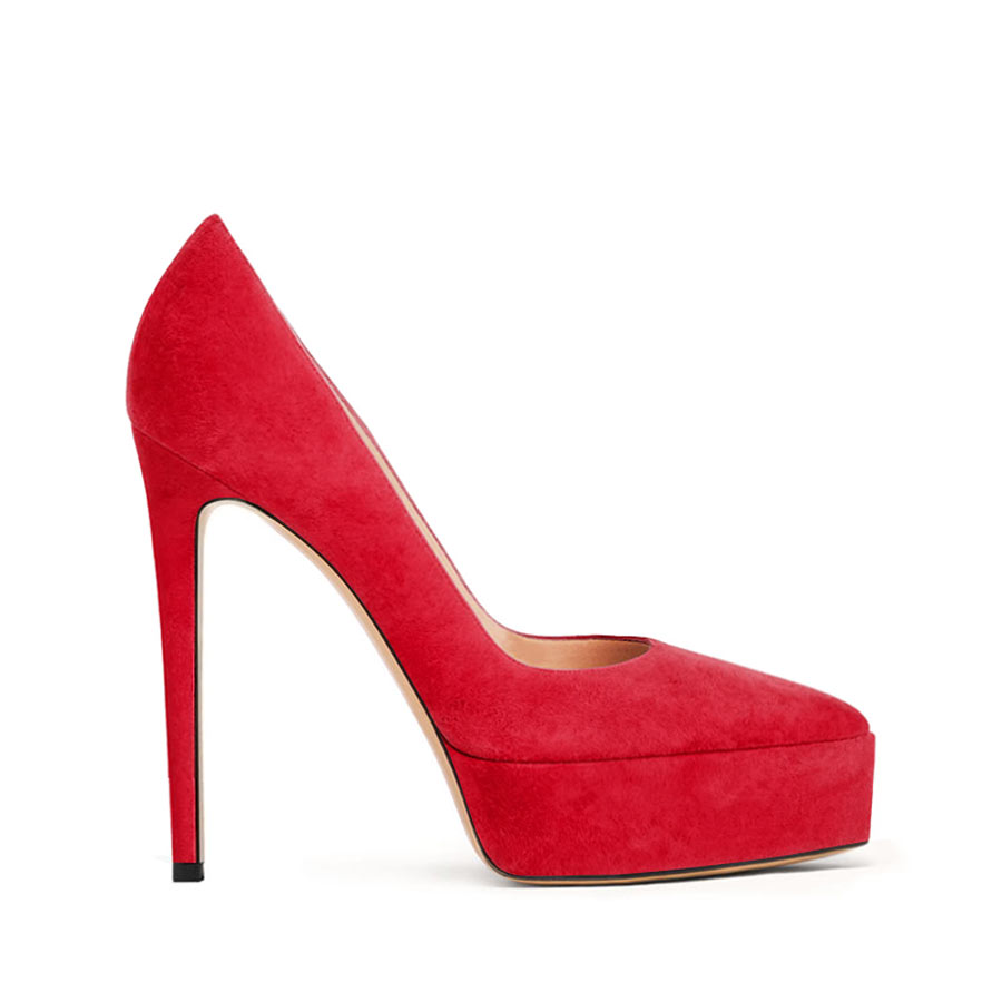 decollette camoscio rosso