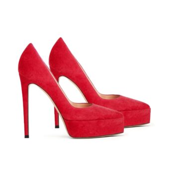 decollette camoscio rosso
