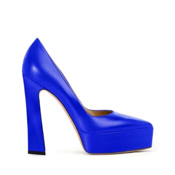 Décolleté pelle bluette