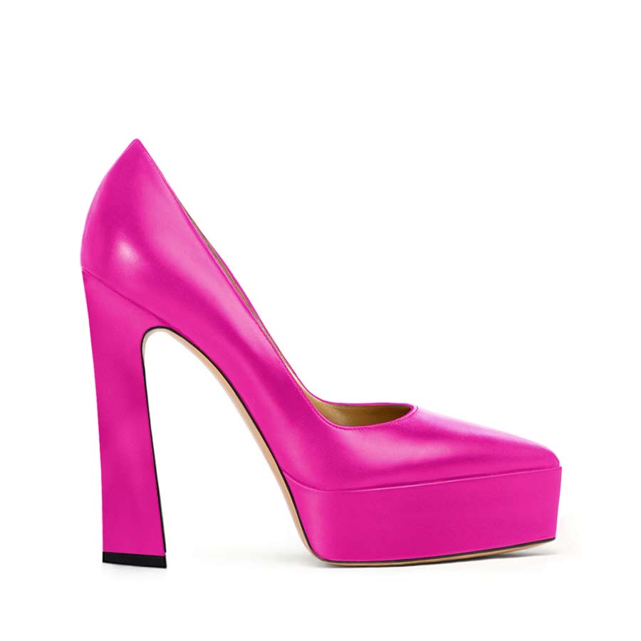 Décolleté pelle fucsia