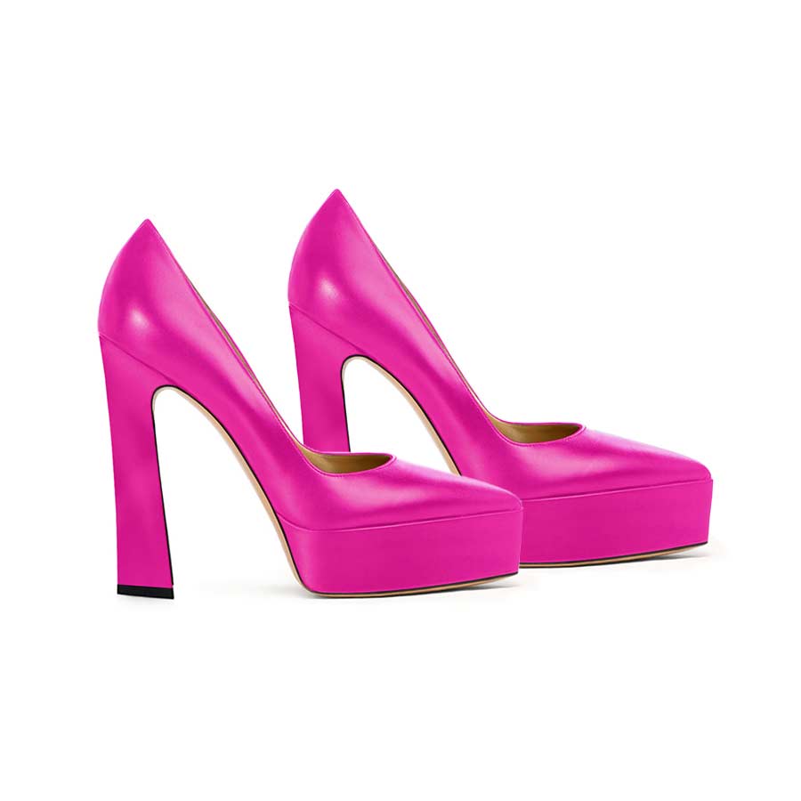 Décolleté pelle fucsia