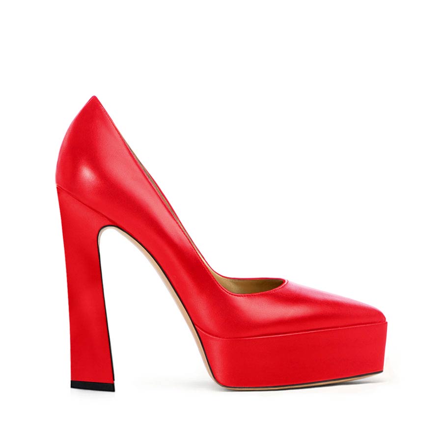 decollette pelle rossa