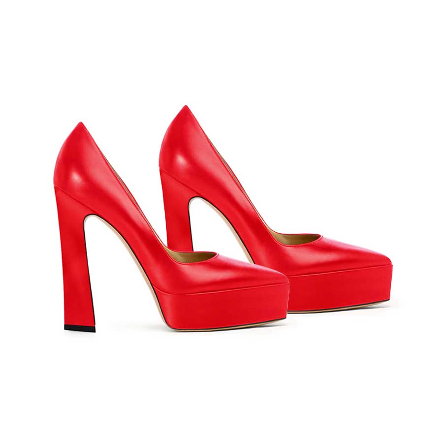 decollette pelle rossa