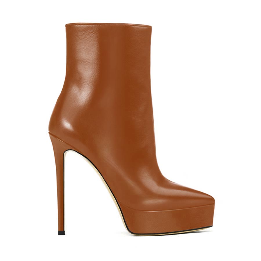 Tronchetto pelle cognac
